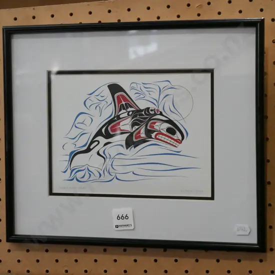 Richard Shorty framed print - diving killer whale