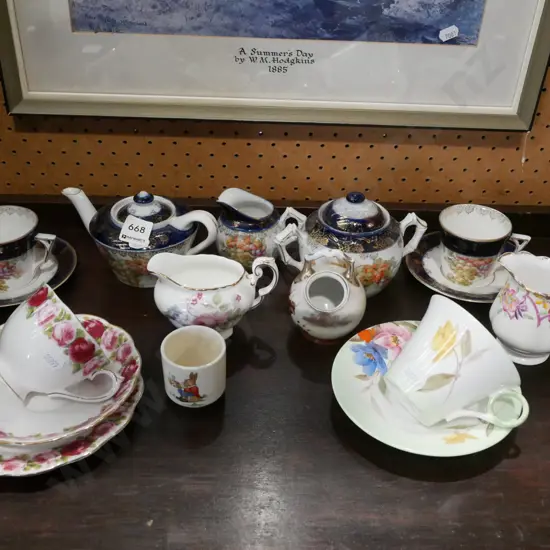 small 7 piece tea set, Royal Albert trio etc