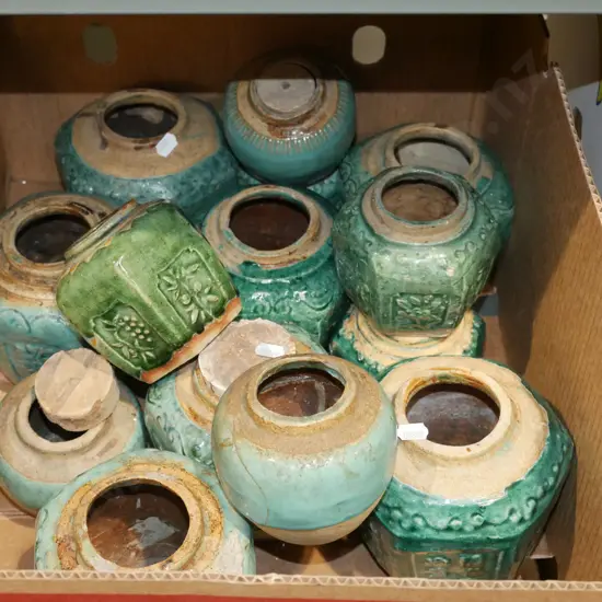 box of old ginger jars
