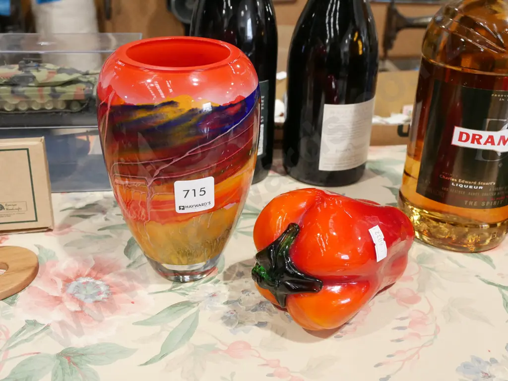 art glass vase, glass pepper H180 Image 1++