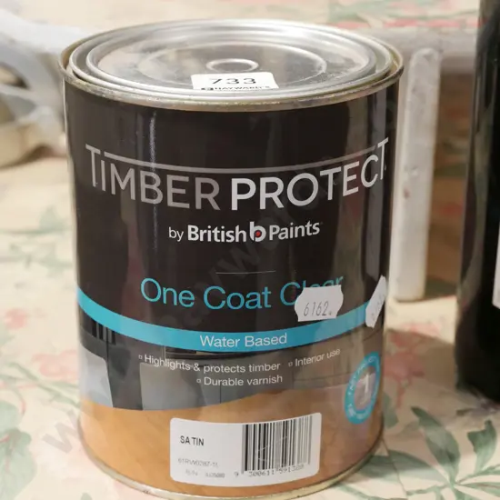 tin of British Paints 1L water based varnish