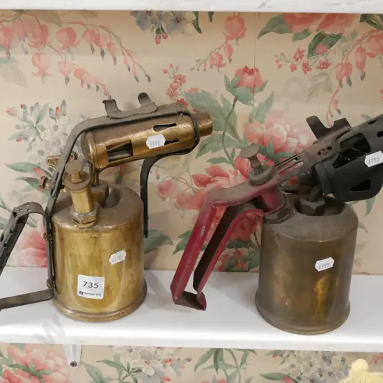 2x brass blow torches