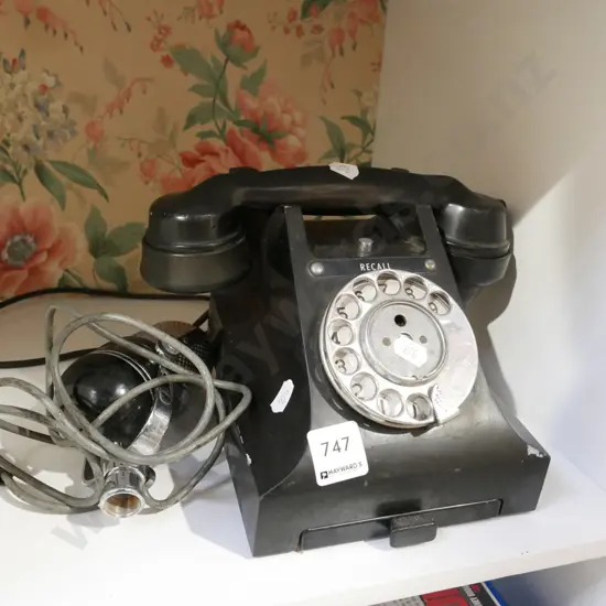 vintage dial telephone, microphone
