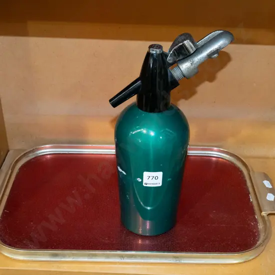 retro soda syphon and tray