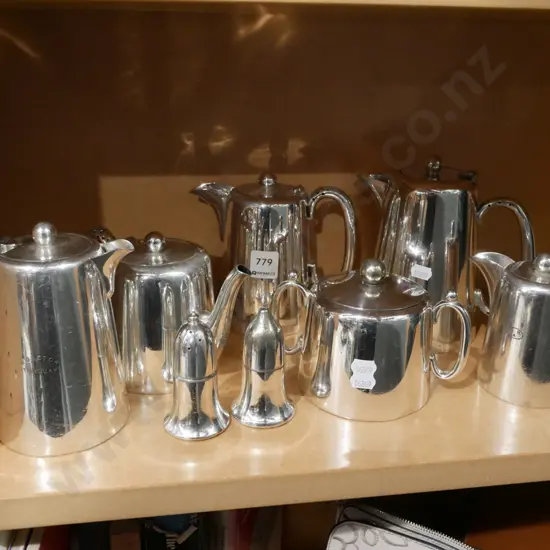 heavy plated jugs, canisters etc