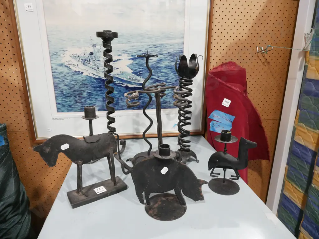 wrought metal candlesticks Tallest H400 Image 1++