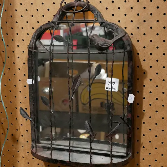 bird cage themed wall mirror