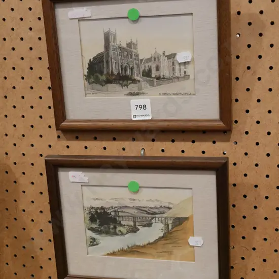 2x framed hand coloured Yvonne Benson prints