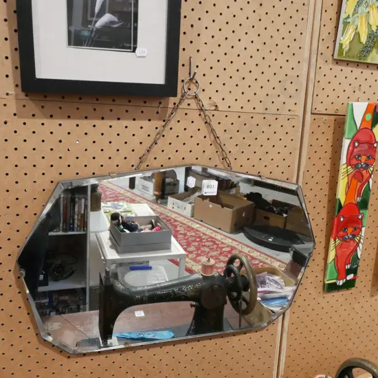 bevelled edge deco wall mirror