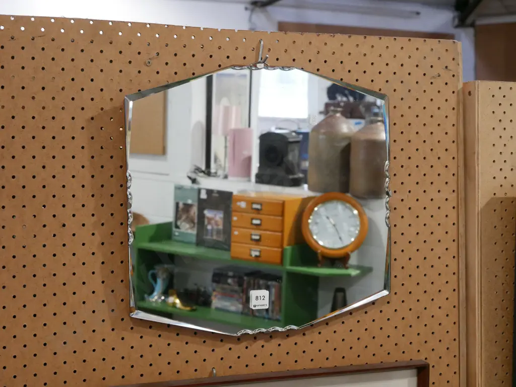scalloped edge wall mirror Image 1++