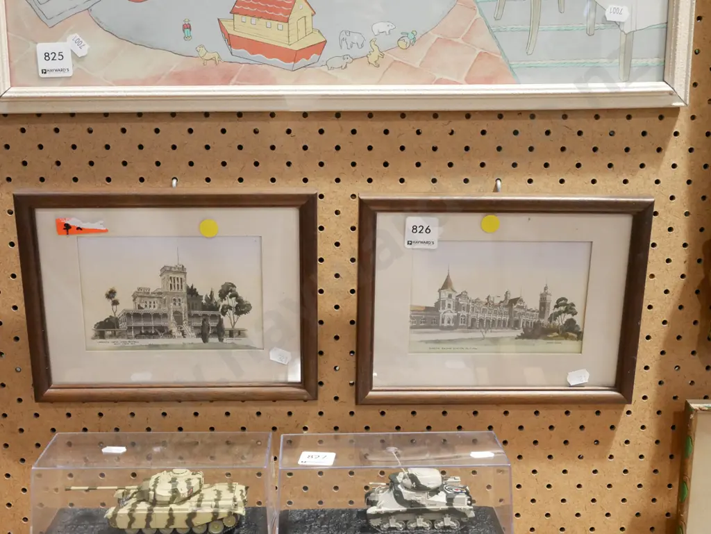 2x framed hand coloured Yvonne Benson prints Image 1++