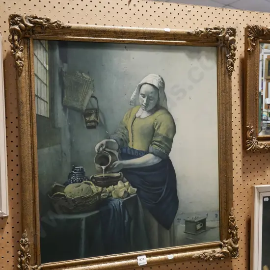 gilt framed Vermeer print 