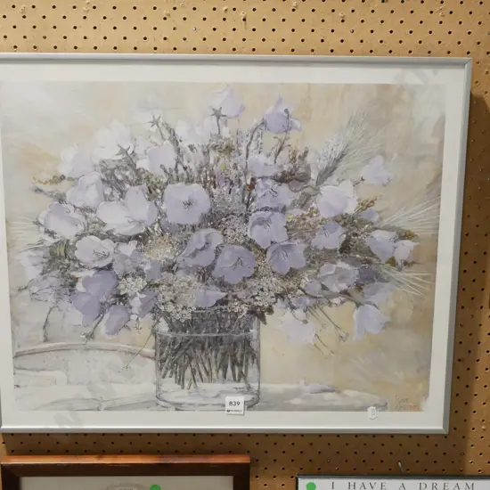 framed floral print