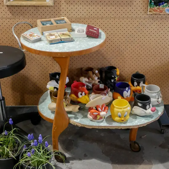 restorer's mid century oak and formica tea trolley