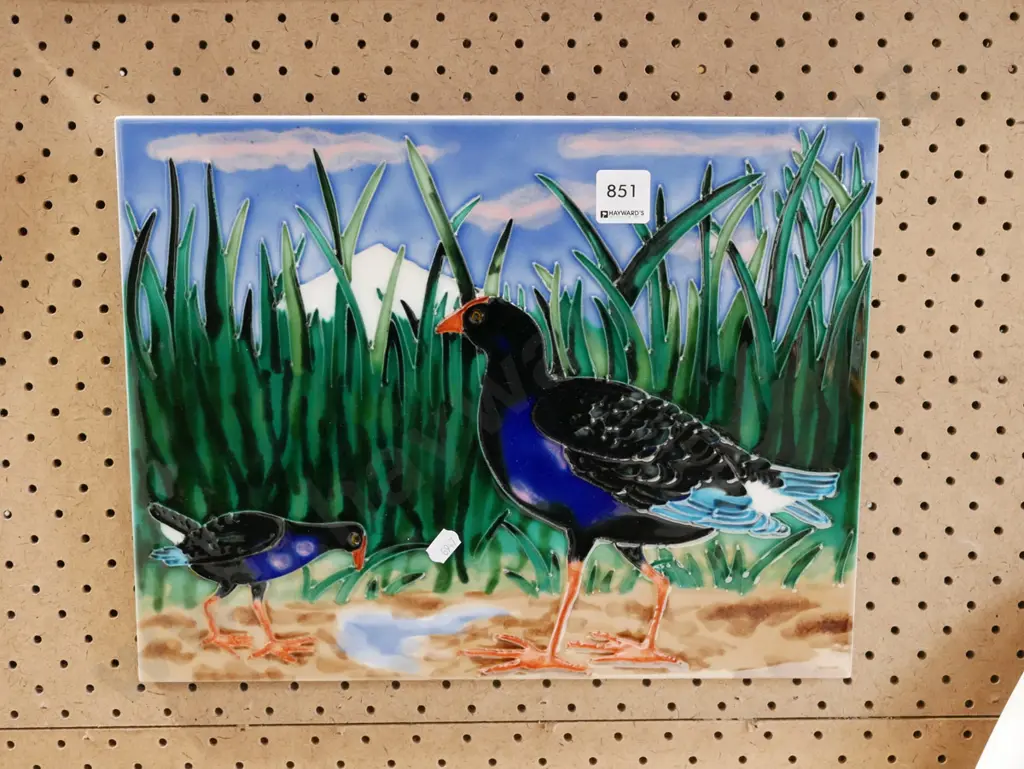 ceramic pukeko wall picture tile Image 1++