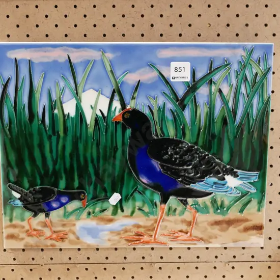 ceramic pukeko wall picture tile