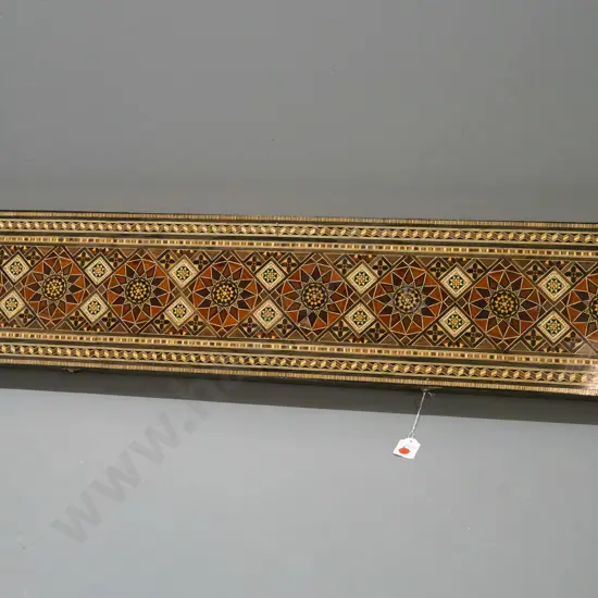 marquetry sword or gun presentation case lined with red fabric, from Damascus Syria - some missing or