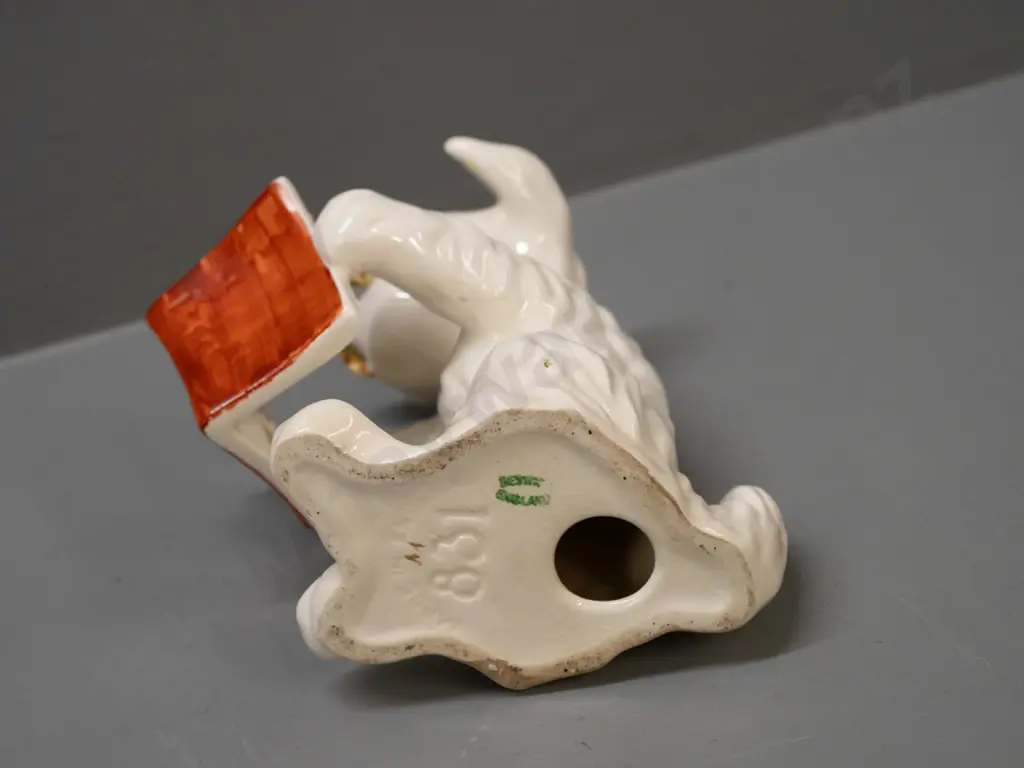 Beswick dog figure - book-reading terrier with spectacles - 2 tiny glaze faults on one ear H-160 Image 1++