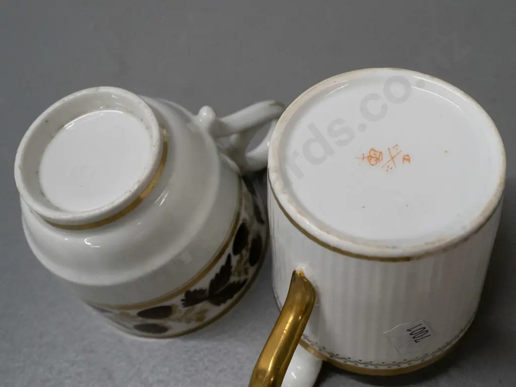 3 pieces vintage Abbeydale china - 2 dishes and small vase - and 2 small coffee cans with unknown marks. Vase has some Image 1++