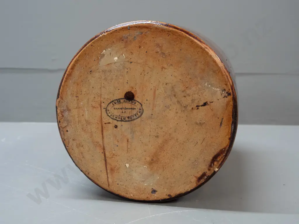 Luke Adams stoneware narrow-mouth crock with Sydenham Potteries stamp on base - H340 D-170 Image 1++