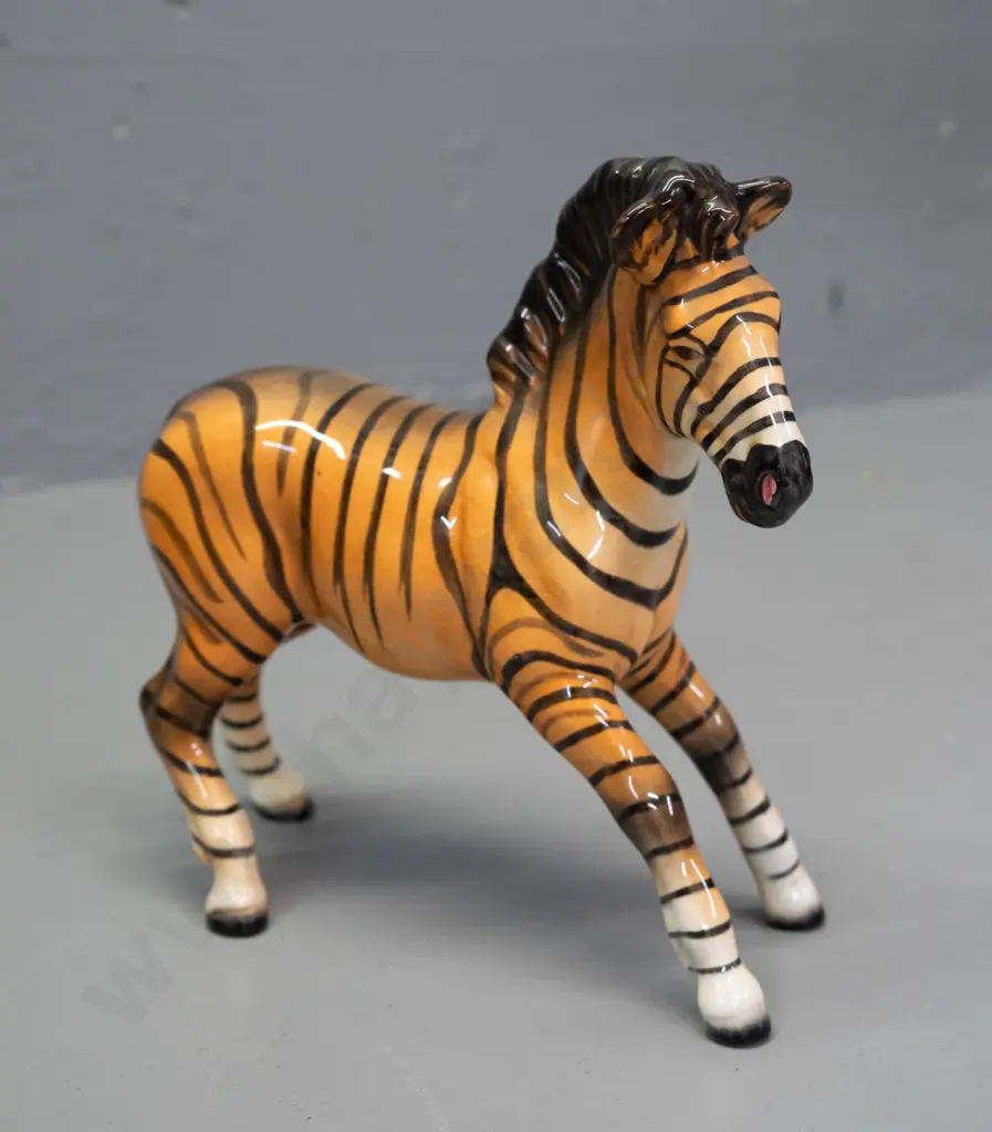 Beswick orange and black zebra figure H-185 L-170 Image 1++