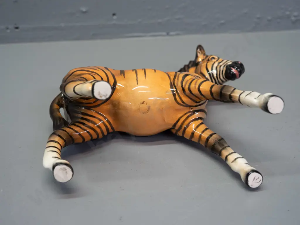 Beswick orange and black zebra figure H-185 L-170 Image 1++