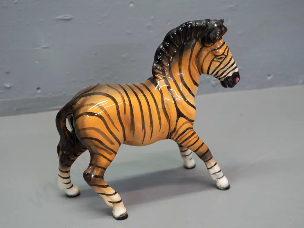 Beswick orange and black zebra figure H-185 L-170 Image 1++