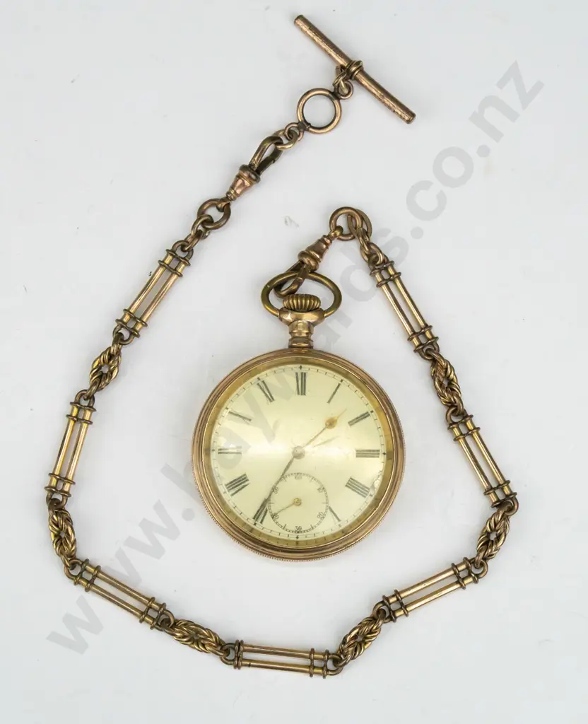 Omega pocket watch & chain1909 '20year Dennison case fob chain is double bar link with Prince Image 1++