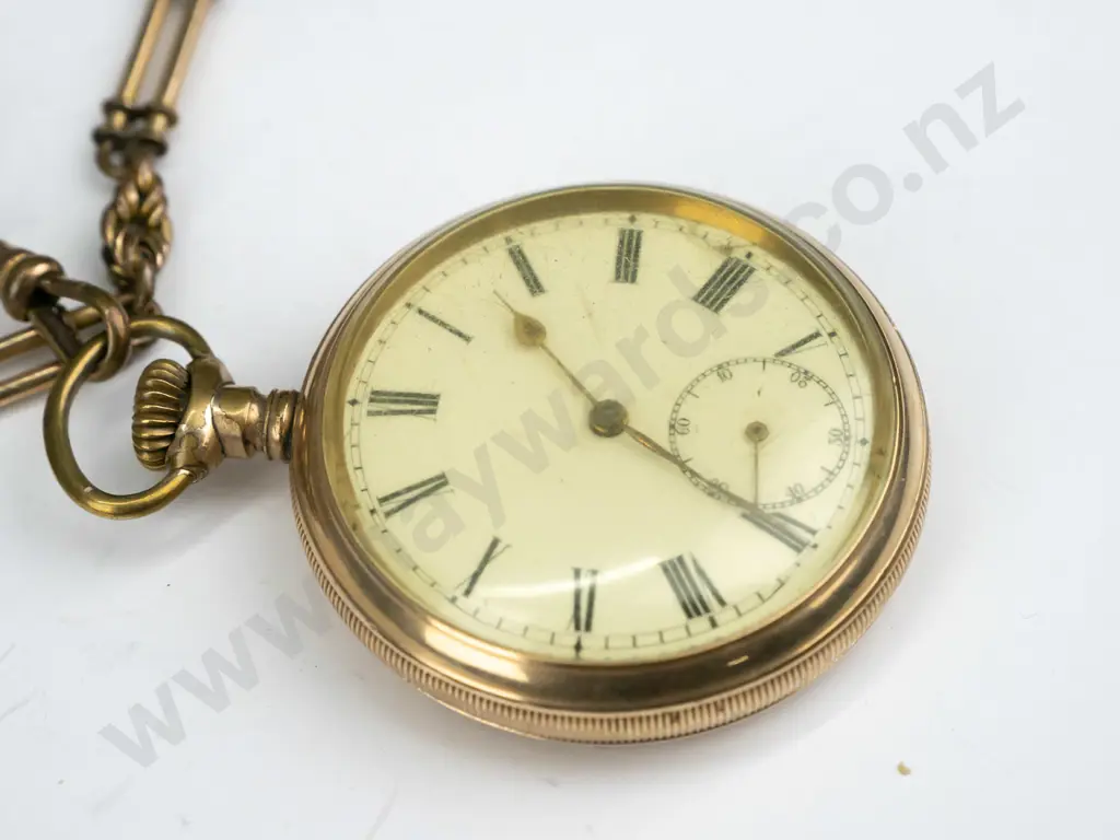 Omega pocket watch & chain1909 '20year Dennison case fob chain is double bar link with Prince Image 1++