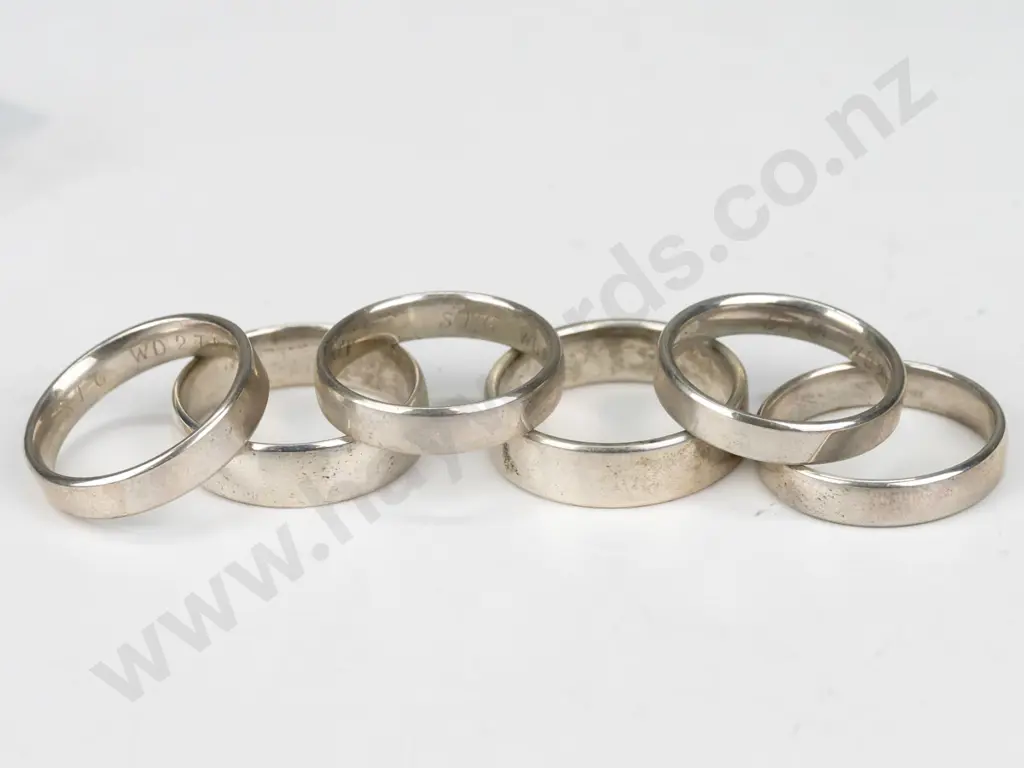 6 sterling silver bands  37gms Image 1++