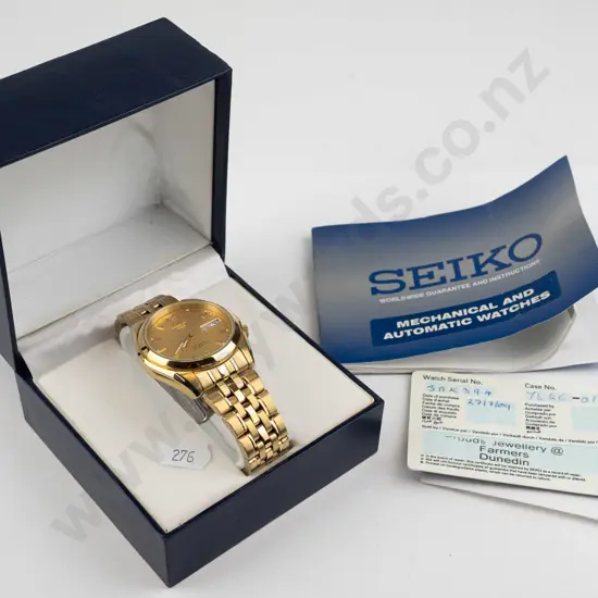 mens Seiko 5 watch with spare links working