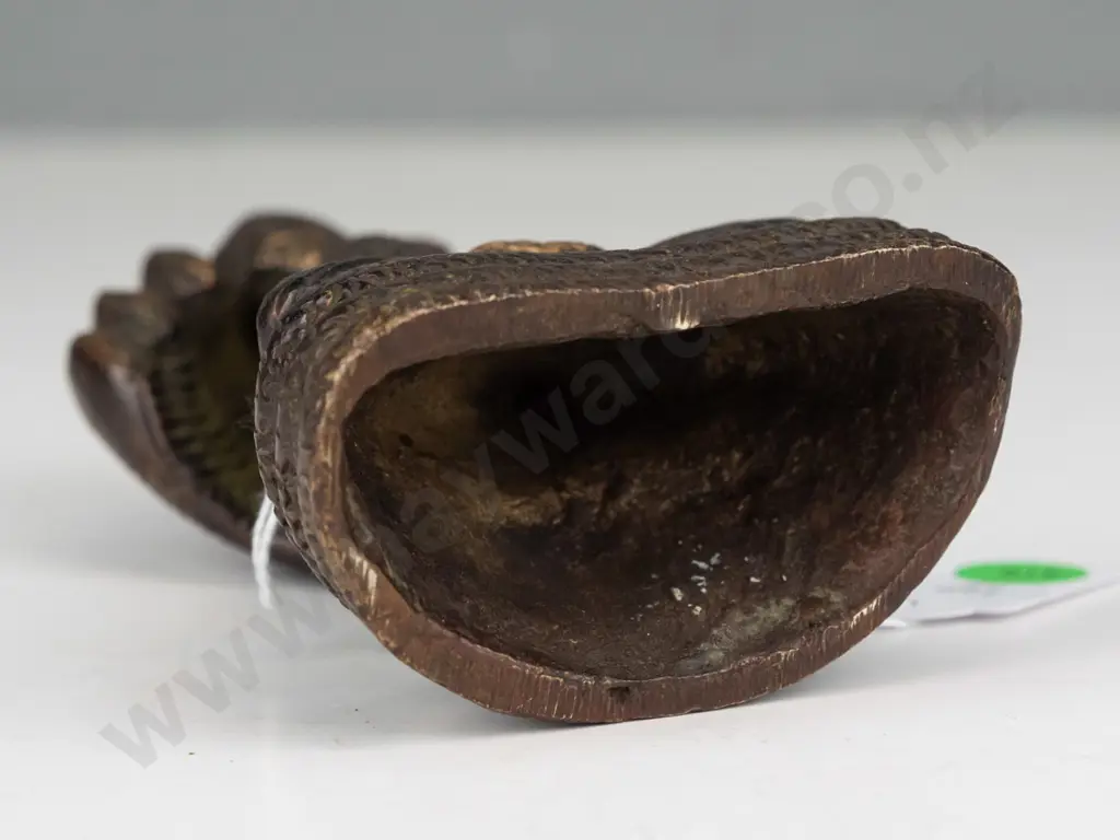 cast bronze or brass small Naga Buddha with snake shield back, patinated finish H-120 W-70 Image 1++
