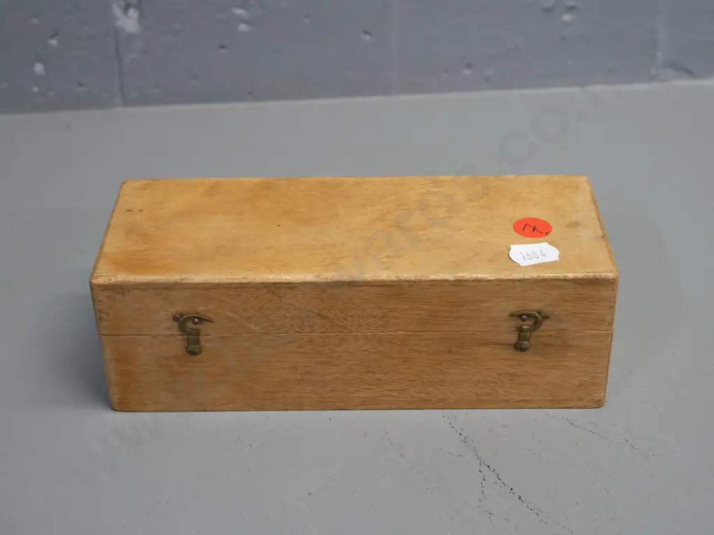reproduction small brass microscope in mahogany case H-160 Image 1++