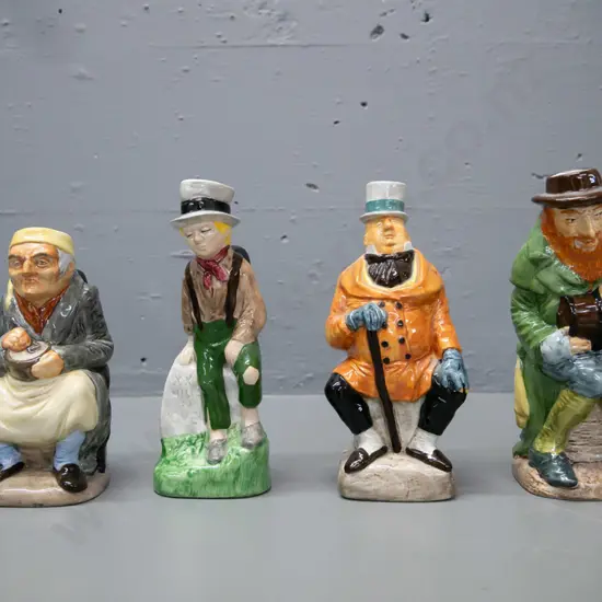4x Woods & Sons Charles Dickens Toby Jugs: David Copperfield, Scrooge, Mr Micawber, Faigin H-155