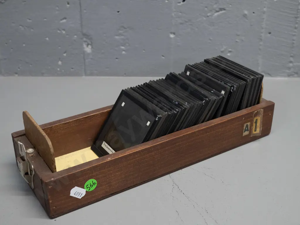 vintage glass lantern slides of astronomical subjects: planets, meteorites, etc - in wooden holder. Approx 42, each is Image 1++