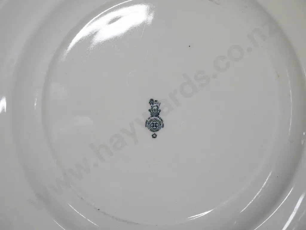 2 Royal Doulton plates with New Zealand Government Tourist Department logo and a deco Picquot ware teapot with wood Image 1++