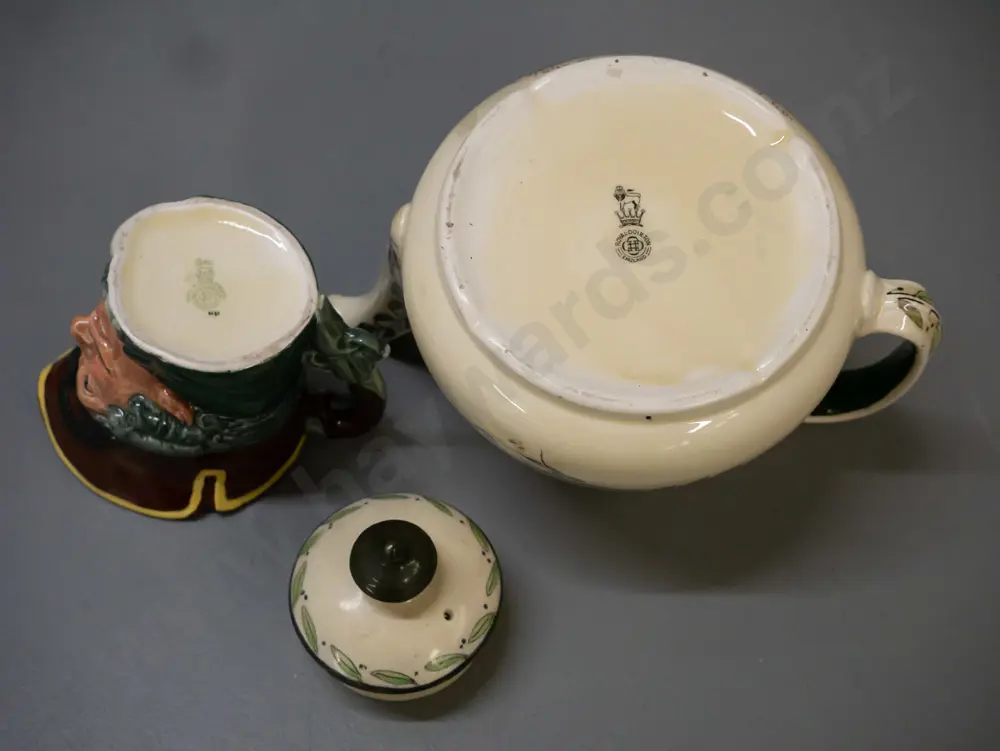 Royal Doulton teapot, from 'A Cup of Tea with Doctor Johnson' series. Also Royal Doulton Dick Turpin toby jug. Teapot Image 1++