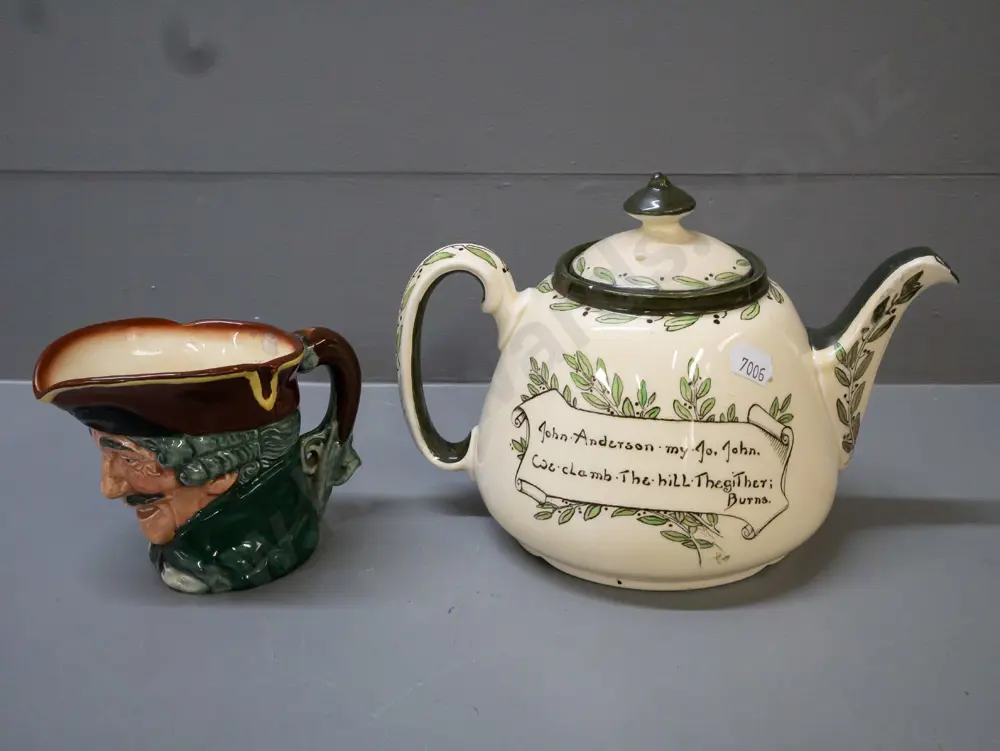 Royal Doulton teapot, from 'A Cup of Tea with Doctor Johnson' series. Also Royal Doulton Dick Turpin toby jug. Teapot Image 1++