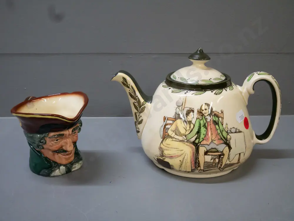 Royal Doulton teapot, from 'A Cup of Tea with Doctor Johnson' series. Also Royal Doulton Dick Turpin toby jug. Teapot Image 1++