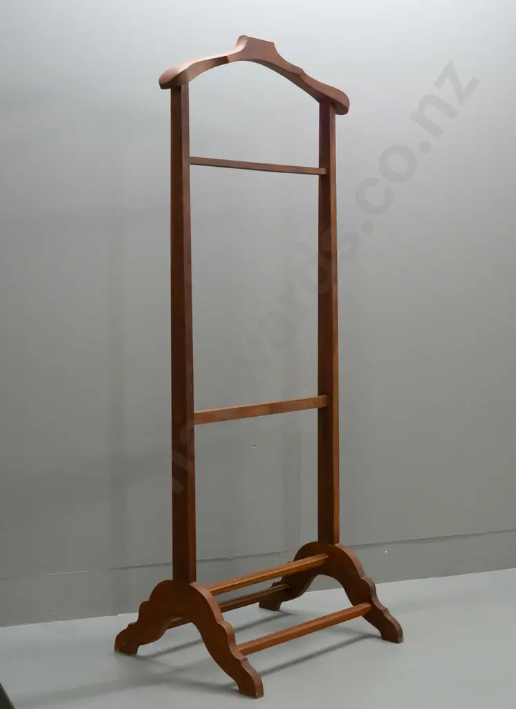 rosewood clothing / suit stand - filled screw holes on top rail and feet H-1280 W-530 Image 1++