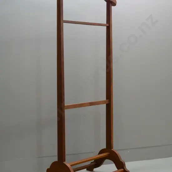 rosewood clothing / suit stand - filled screw holes on top rail and feet H-1280 W-530