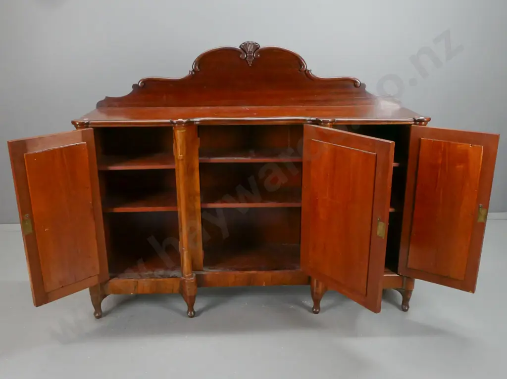 modified Victorian credenza / sideboard with replacement top and carved back, added feet to original plinth base - Image 1++