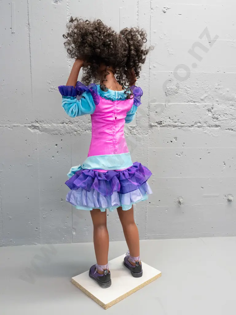 Jan Mclean "Nikita" doll on stand - signed on back, # 12 of 3500 - some fading / staining to fabric in front of dress, Image 1++