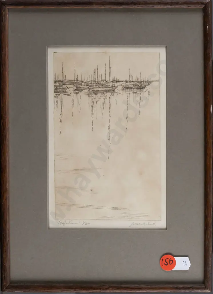 A McClintock - framed etching 1/20 "Reflections" H140 W95 (foxing) Image 1++