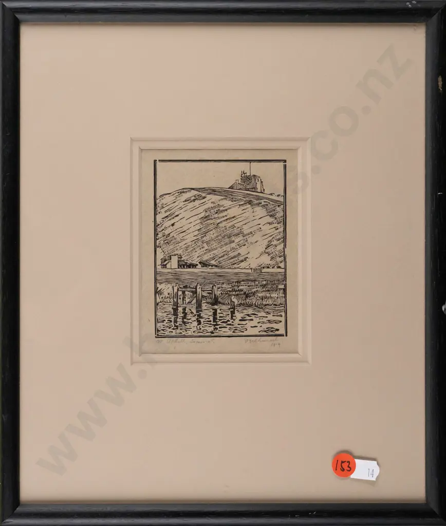 Francis Shurrock 1919 - framed etching "At Uphill, Somerset" H105 W75 Image 1++