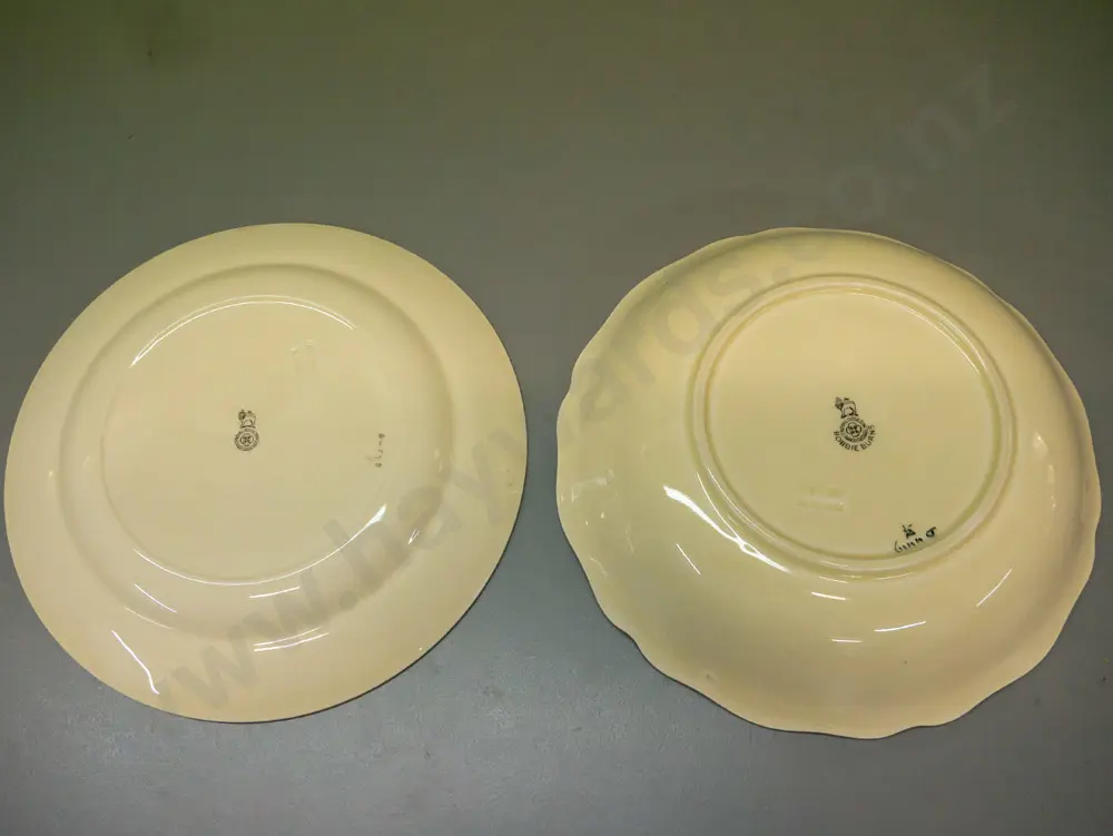 2x Royal Doulton items: 'Fireside' series plate; 'Here's to Health Charlie Burns' series bowl. Bowl D-240 Image 1++
