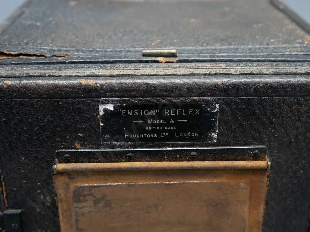 Houghton London Ensign Reflex Model A camera in restorer's condition with film holder - corrosion, wear to paint and Image 1++