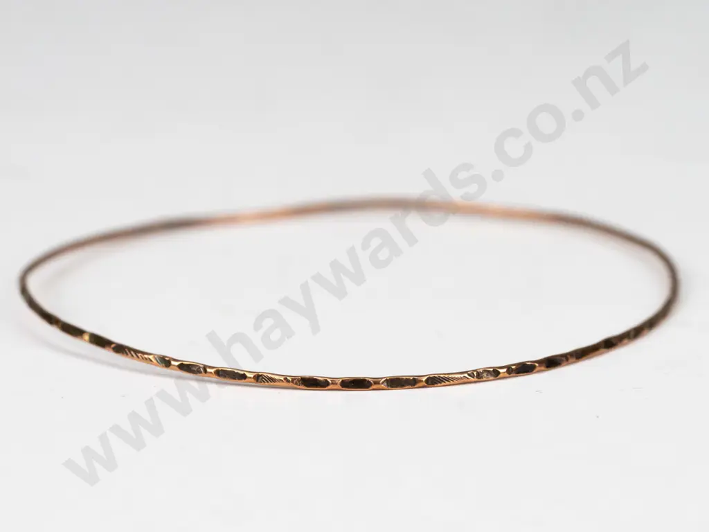 9ct rose gold wire bangle 1.20mm - 1.49gms Image 1++