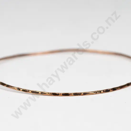 9ct rose gold wire bangle 1.20mm - 1.49gms