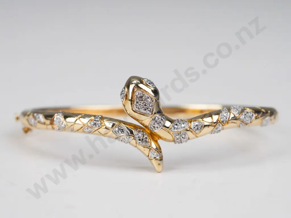 sterling silver gold plated snake bracelet 20gm Image 1++